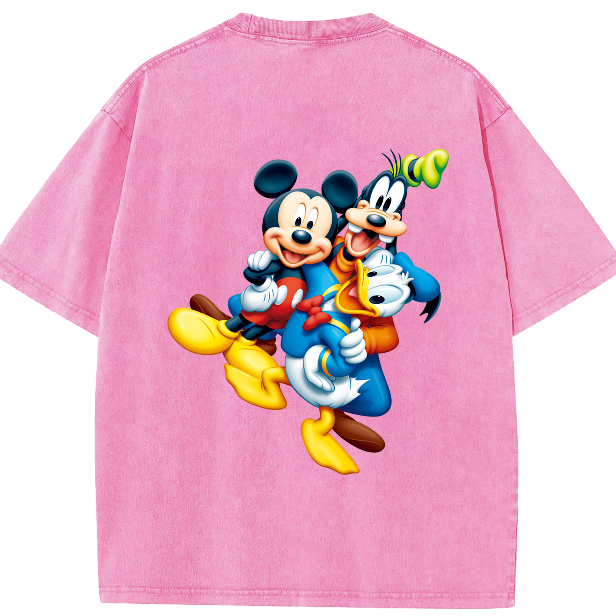 （画像用） ミッキーマウス Mickey Mouse 綿100% ヴィンテージ風 半袖Tシャツ（背面プリント）